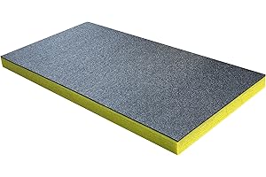 Shadow Foam Foglio medio – 1000 mm x 500 mm | Schiuma tagliata e stacca per l'organizzazione di cassette degli attrezzi, valigette aeree, sistemi di archiviazione fai da te e attrezzi (50 mm, giallo)