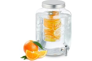 Relaxdays dryckesdispenser med insats, kran & lock, 8 liter