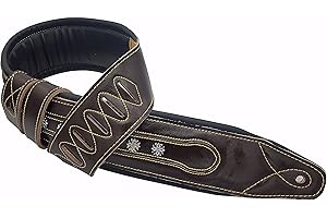 Spartan Music Padded Studded Electric Guitar/Bass Strap (Dark Brown)