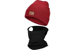 YANIKY Berretto da uomo e da donna, set caldo berretto lavorato a maglia da uomo, sciarpa tubolare in pile, berretto con scaldacollo, sciarpa invernale e sciarpa ad anello, per il tempo libero,