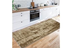 Siunwdiy Brown Extra Long Non Slip Hallway Runner Rug,Carpet Runner 80x180cm, Rubber Backed Washable Narrow Hall Rugs for Living Room/Kitchen/Bedroom/Corridor, Dirt Trapper Heavy Duty Floor Mat