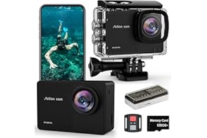 TIMNUT 4K 60FPS Cámara Deportiva - 48MP WiFi Videocámara con Tarjeta SD 128G,170° EIS Cámara Acuática, Cámara Subacuática 40M, Cámara de Acción para Casco con Control Remoto, 2 * 1350mAh Baterías