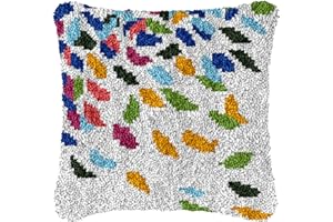 TSHIGO 42×42CM création de Tapis et Canvas,Kit Tapis Point Noué à Faire,Latch Hook Kit de Tapisserie,avec Crochet à Loquet Bricolage,Tapis Noué à Nouer Soi-Même Kits