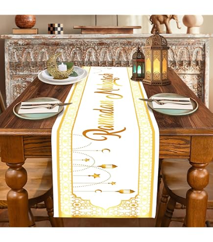 Nappe Ramadan Noire VidaXL - 137x274cm Motif Lune Étoile Imperméable