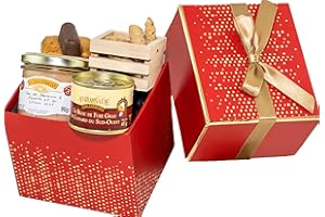 COLIS GOURMANDS - Panier Garni FOIE GRAS - Coffret Gourmand À Offrir - Panier gourmand Produits Français - Idéal pour Cadeau Fête de Noël - Panier Garni - Sans Porc & Sans Alcool