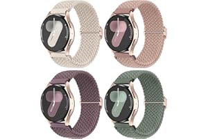 Joehwerr 4 Pack Braided Straps Compatible with Samsung Galaxy Watch 7 6 5 4 FE Strap, 40mm 44mm 45mm/Watch 6 4 Classic 4 42mm 46mm 43mm 47mm/Active 2, 20mm Stretchy Elastic Sport Band for Women Men