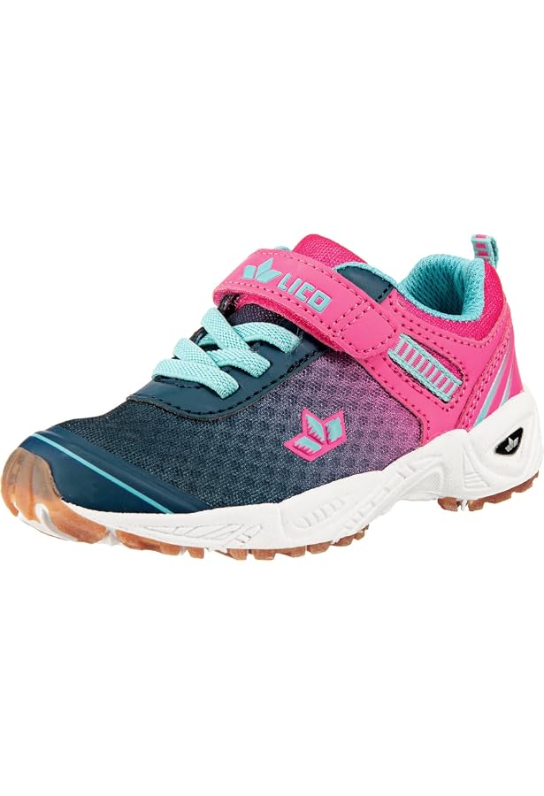 Lico Enjoy V Chaussures Multisport Indoor Enfant Fille Turquoise/Pink - Scratch Légères Et Tendances