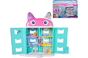 Gabby et la Maison Magique Le Film - Gabby Dollhouse - Maison De Poupée 60 Cm De Haut avec 1 Figurine Et 15 Accessoires - Yeux Lenticulaires - Dessin Animé Jouet - Jouet Enfant 3 Ans Et +