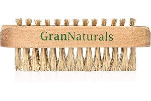 GRANNATURALS Wooden Toe & Finger Nail Brush - Hand & Foot Brush for Cleaning Fingernail and Toenail - 100% Natural Wood and Bristle Nail Scrubber Tool for Men and Women