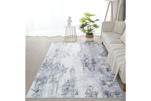 Xfrog Abstrakter Moderner Waschbarer Teppich für Wohnzimmer, Kurzflor Flächenteppich für Schlafzimmer, Kinderzimmer Grau 200x300CM