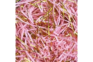 ANJING Shredded Tissue Paper for Hampers 500g, Dust-Free Shredded Paper for Gift Boxes, Ideal for Gift Packaging Filler, Basket Filler, Golden Silk Powder