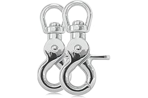 GANZOO Mosquetón de Tijera con Cabeza giratoria para Correa de Perro o Correa de Cuello, Juego de 2 Unidades, 61 mm de Longitud, también para Cuerda de Paracord 550/colgante de Llave, Color Plateado