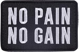 ELITEX TRAINING 1 Rectangular Embroidered Patch with Velcro - Cross Training, No Pain No Gain - Washable, Durable, Sewing Mounting
