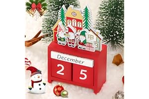 ZZXLOPEZ Calendario de Adviento de Navidad de Madera, Calendario de Cuenta Regresiva de Madera, Calendario de Navidad, Calendario de Adviento para Niño, Hombre, Mujer