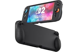 RHOTALL Custodia in silicone nero per Nintendo Switch 2 2025, custodia protettiva morbida compatibile con Switch 2 da 7,9 pollici, assorbimento degli urti e antigraffio