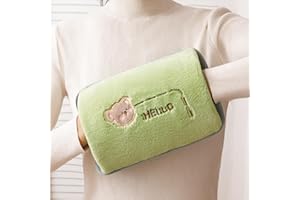 GEPROSMA Borsa Acqua Calda Elettrica,Borsa Acqua Calda Elettrica Con Morbida Fodera in Peluche Lunga Durata Risparmia Elettricità,Ideale per Alleviare il Dolore Muscolare Alla Schiena Cervicale,Verde