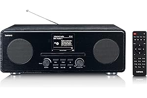 Lenco DIR 260 Internetradio - DAB+ Digitalradio - Bluetooth - WLAN - Radio-CD Player - 2,8“ Farbdisplay - AUX - Wecker - App Steuerung via Undok - 2 x 10 Watt RMS - schwarz