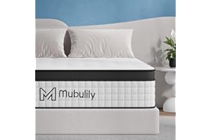 MUBULILY Double Mattress 10 Inch Hybrid Memory Foam Mattresses 4FT6, 7 Zone Orthopedic Double Mattresses, Pocket Spring Medium Firm Hypoallergenic Fabric, with Motion Isolation, with OEKO TEX(135x190x25cm)