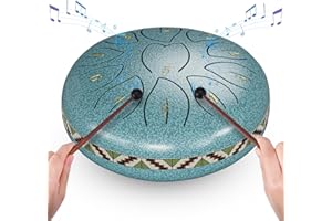 Couleeur Steel Tongue Drum, 6 Pollici 11 Note Handpan Strumento Musicale, Tamburo in Acciaio, Strumento a Percussione Tamburo per Meditazione, Yoga, Educazione Musicale, Guarigione del Suono (azzurro)
