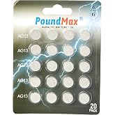 20 X PoundMax LR44 AG13 1,5 V PoundMax Alkalin D&uuml;ğme Pil, Cıvasız, Sızdırmaz, Uzun S&uuml;reli Dayanıklılık, Oyuncaklar, &Ouml;l&ccedil;&uuml;m Cih