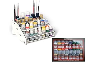 Silu Organiseur et support de peinture Vallejo 24 cm + Lot de 16 flacons Multicolore