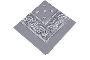 OXFORD NOVELTIES Unisex Paisley Bandanas (Grey)