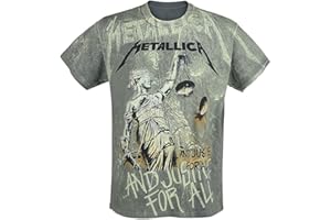 Metallica ... and Justice for All - Neon Backdrop Men T-Shirt Charcoal S, 100% Cotton, Regular