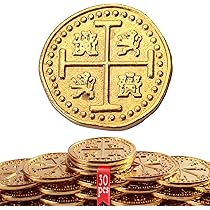 ZUCOS Piraten Münzen Set - 102 Gold & Silber Münzen Für DND & Partys