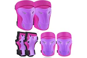 RUNDONG Adult/Kids Knee Pad Elbow Pads Wrist Pads Youth Protective Gear Set for Skateboarding Cycling Skateboard Riding Roller Bike Inline Skating Biking BMX Scooter Skates And Other Outdoor Extreme Sports