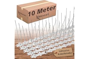 PRIOstahl Taubenabwehr Taubenspikes Vogelabwehr 10 Meter 2 - reihig Edelstahl A2 UV-Beständig & rostfrei für Balkon Dach Fenster oder Sichtschutz Spikes gegen Tauben oder Katzen Abwehr Vogelschutz