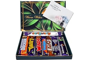 BENERRY Chocolate Gift Box - 8 Full Sized Bars - Perfect Letterbox Gift Hamper - Mix Of Chocolate Bars For Kids - Him and Her (Greenish All Occasions)
