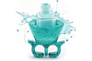 tweexy Wearable Nail Polish Holder Ring, Fingernail Polishing Tool, Manicure and Pedicure Accessories (Mermaid Sparkle)