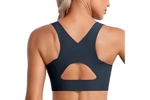 CRZ YOGA Biustonosz sportowy Flex Sculpt Racerback dla kobiet – U-neck o średnim wpływie usztywniany bezprzewodowy do ćwiczeń na siłownię