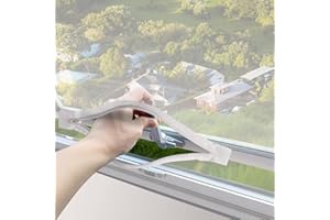 REDTRON DIY Window Screen with Zipper Opening (1 Piece, White), 130cm*150cm Self-Adhesive Window Screen Mesh, Adjustable Mosquito Window Net Keep Bugs/Flies Out