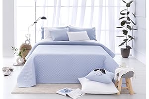 Todocama – Colcha boutí Fina con diseño piqué, para Primavera, Verano, otoño e Invierno. 100% Microfibra Extra Suave. Colcha Cubre Cama Multiusos. Cama 140/150/160-250x260cm Azul Claro