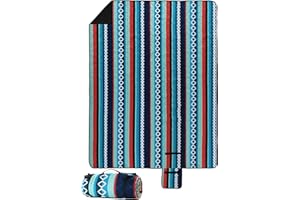 ‎LIFERUN LIFERUN 200x300cm Maschinenwaschbar XXL Picknickdecke – Extra Groß Faltbare Picknick Blanket für bis zu 14 Personen, Stranddecke & Campingdecke mit Tragegriff, Grün Gestreift