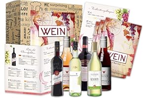 [ BOXILAND ] Cadeau vin tour du monde 6x0,25l comme set de dégustation pour les buveurs de vin Vins rouges et blancs de première qualité à déguster pour un anniversaire Coffret vin