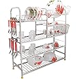 OSE Stainless Steel Dish Rack | Large Capacity Drying Rack for Dishes, Plates, Bowls & Utensils | Compact Kitchen Counter Organizer (30 x 30 inches)