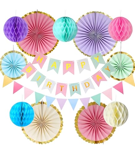 Set Decorazione 16° Compleanno Oro Rosa Per Ragazze - Striscione, Bandierine Triangolari E 6 Vortici Da Appendere - 5
