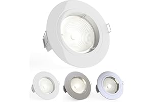 National Lighting Recessed Lighting - Mains Powered LED Spot Lights Downlights for Ceiling - IP20 Rated GU10 Fitting for Halogen or LED - Gloss White Finish, Fixed Version