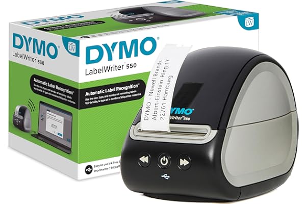 DYMO LabelWriter 550 imprimante d'étiquettes | Étiqueteuse avec impression thermique directe | Reconnaissance automatique des étiquettes | Prise UE 2 broches