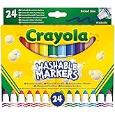 Crayola Filzstifte Kinder Auswaschbar, Malstifte Set In 24 Verschiedenen Farbtönen, Ungiftige Filzstifte Mit Konischer Spitze