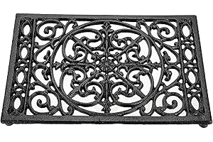 SUMTree Heavy Duty Retangle Cast Iron Trivets, Decorative Trivet Mat Hot Pot Holder Pads for Kitchen or Dining Room Worktops, 24.5 * 16.5 * 1.6cm (Black)