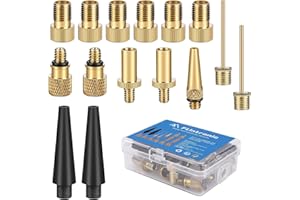 flintronic Bicicletta Adattatore per Valvola, 15 Pezzi Adattatore per Pompa Bici, Adattatore Valvola Bici, Valvola Schrader Adattatore, Set Adattatori Convertitore SV DV AV, per Bici Valvola