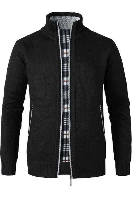 Cardigan Homme Aoli Ray - Col Montant - Fermeture Éclair - Coton/Acrylique - Automne/Hiver