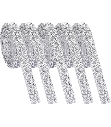 Lot De 6 Rubans Strass Autocollants - 0,8x91cm Multicolores Pour DIY Et Décorations