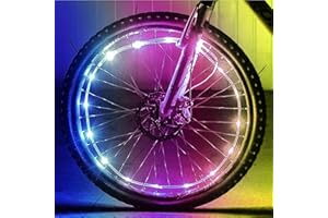 ATEK Multicolor Bicycle Wheel Lights – LED Bike Wheel Lights for Tire Spokes, Visible from All Angles, Customizable Colors, Fits Adults & Kids, Includes Batteries (Red, Blue, White, Green, Yellow)