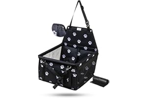 LexyFriend Seggiolino Auto per Cani di Piccola Taglia Media | Trasportino Porta Cane Auto | Seggiolone Cuccia per Cane da Macchina 10KG cuciture rinforzate-anti irritazione