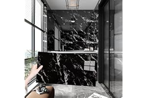 AMOYUN 10 Sheets Marble Tile Stickers, Stick on Tiles Peel and Stick Backsplash PVC Waterproof Oilproof Self Adhesive 30x60cm for Kitchen Bathroom Home Decor DIY