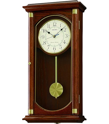 Seiko QXD214B Westminster/Whittington Dual Chime Wall Clock, Brown